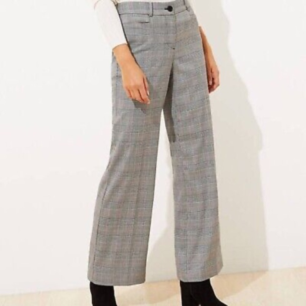 Loft High-Waist Wide-Leg Trousers